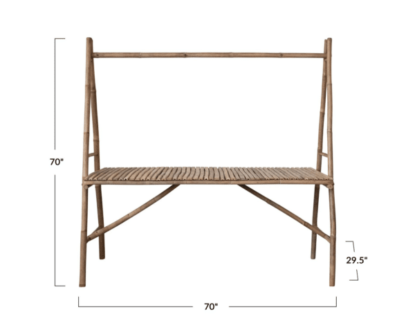 Bamboo table w overhead rod Measurements
