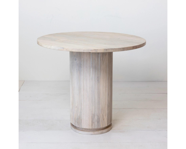 mango wood ribbed pedestal table 2