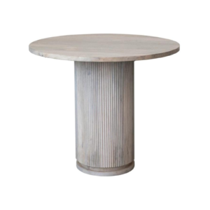 mango wood ribbed pedestal table