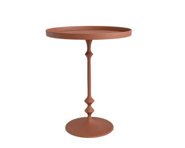 terra cotta metal side table