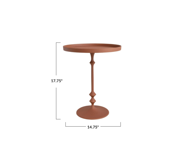 terra cotta metal side table dimensions